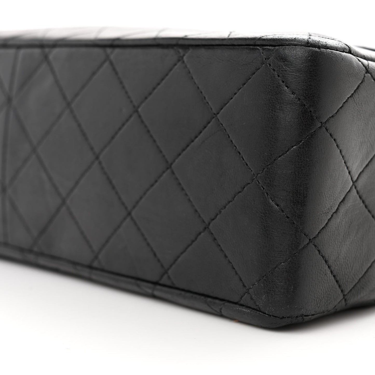 Lambskin Quilted Single Flap Black