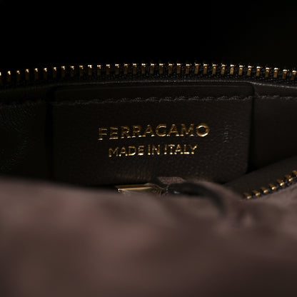 Salvatore Ferragamo Suede Calfskin Large Hug Bag Testa Di Moro 6 of 10