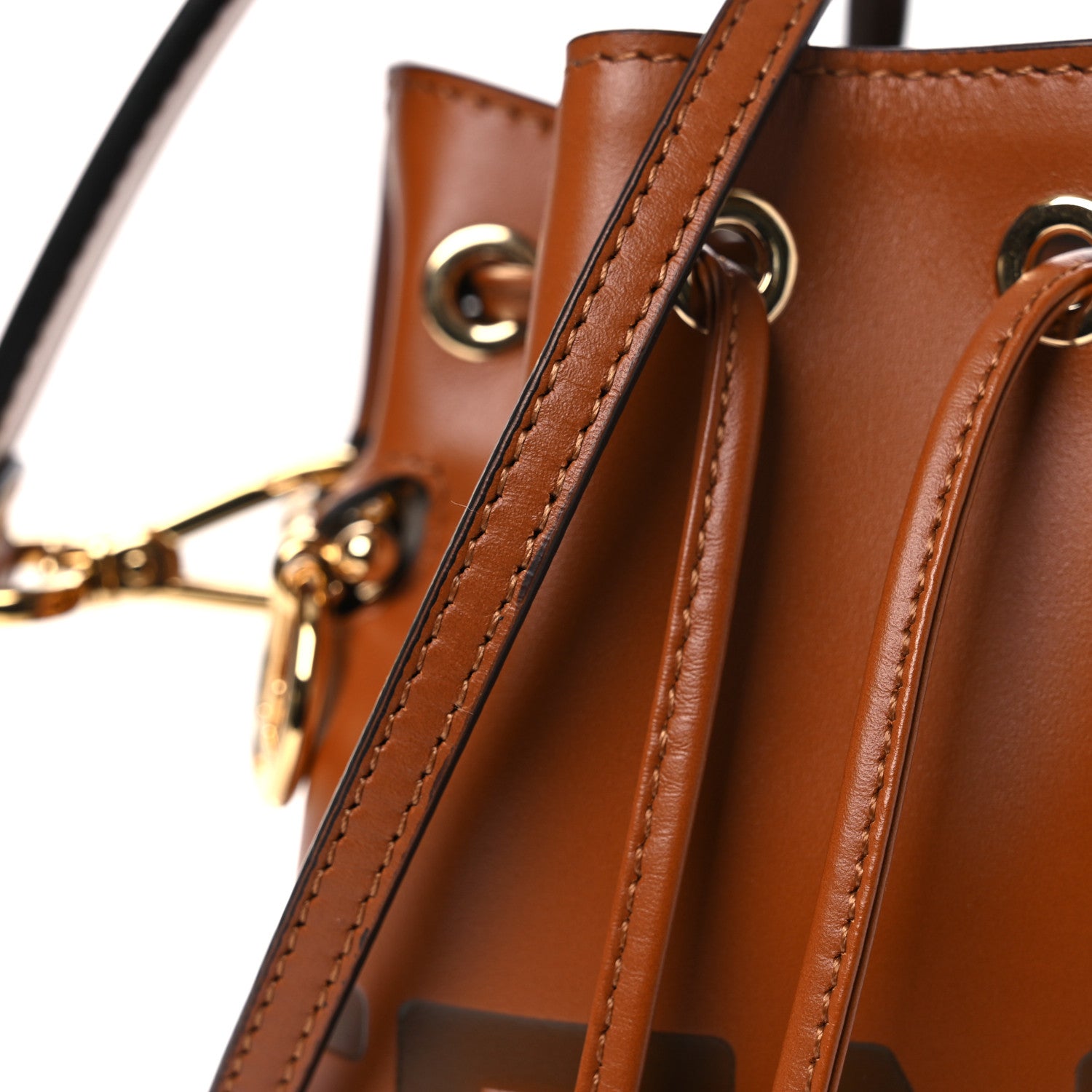 Fendi Vitello King F is Fendi Logo Embossed Mini Mon Tresor Bucket Bag Cuoio 11 of 11