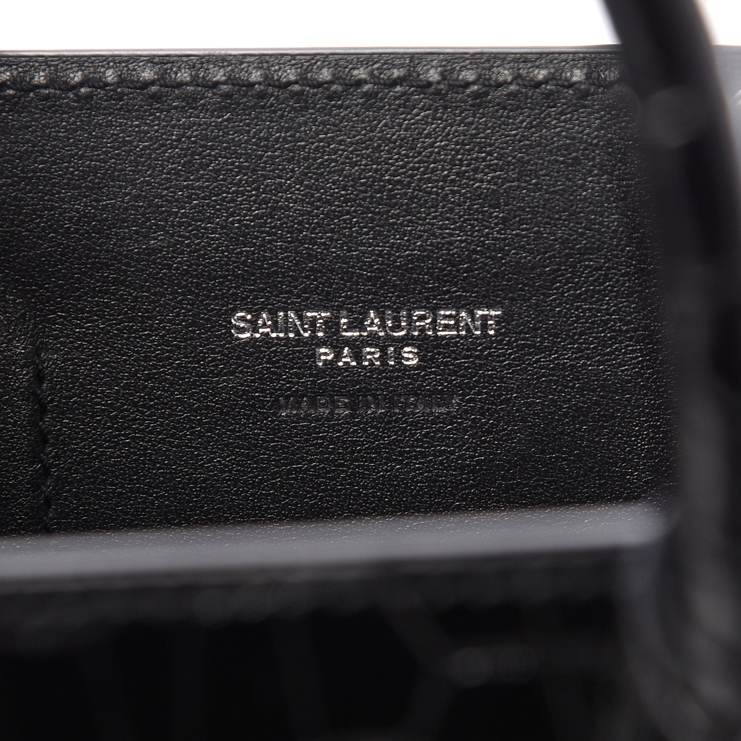 Saint Laurent Calfskin Crocodile Embossed Nano Sac De Jour Black 6 of 10