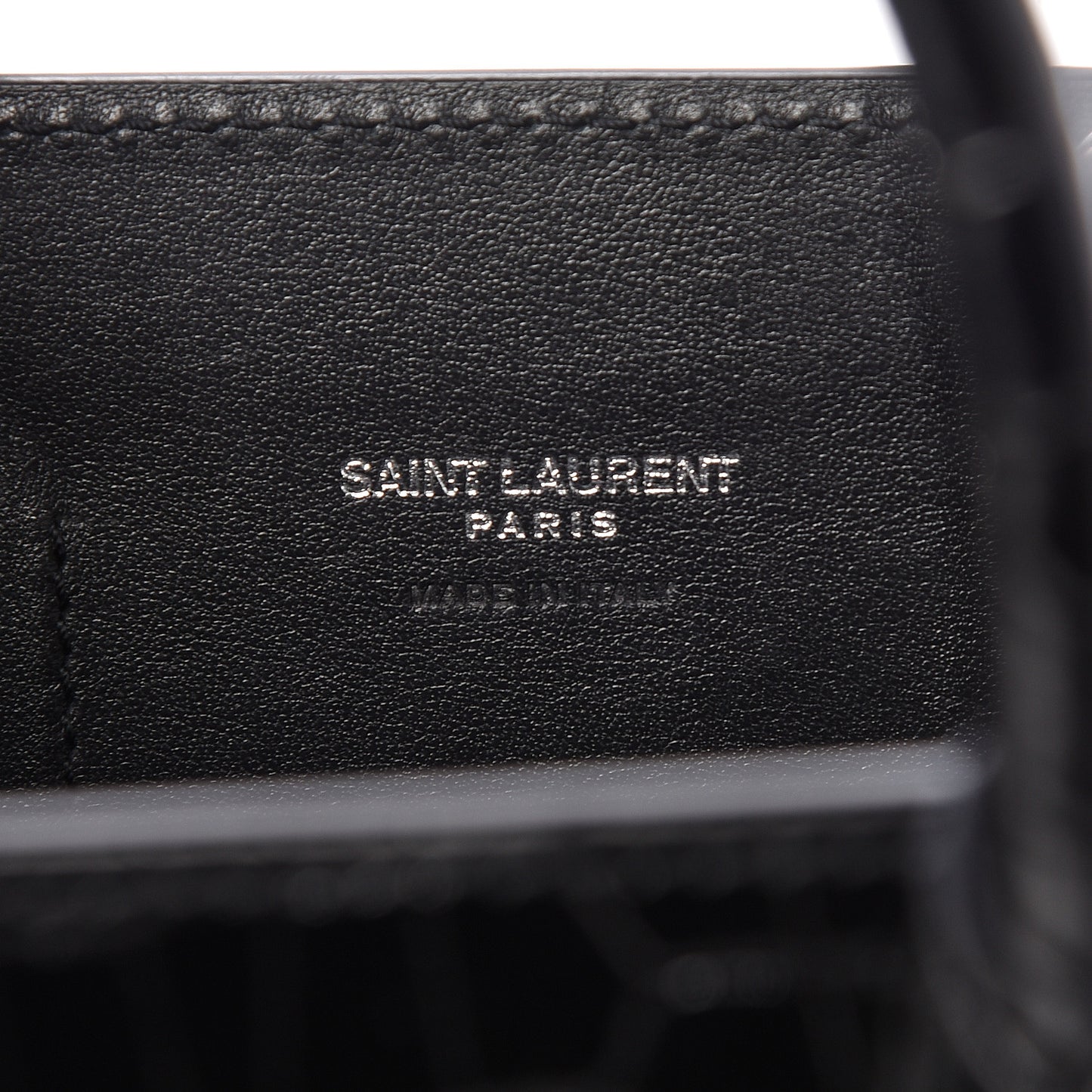 Calfskin Crocodile Embossed Nano Sac De Jour Black