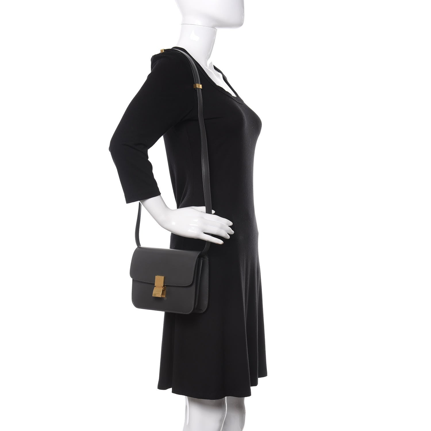 Celine Box Calfskin Teen Classic Box Flap Bag Anthracite 2 of 10