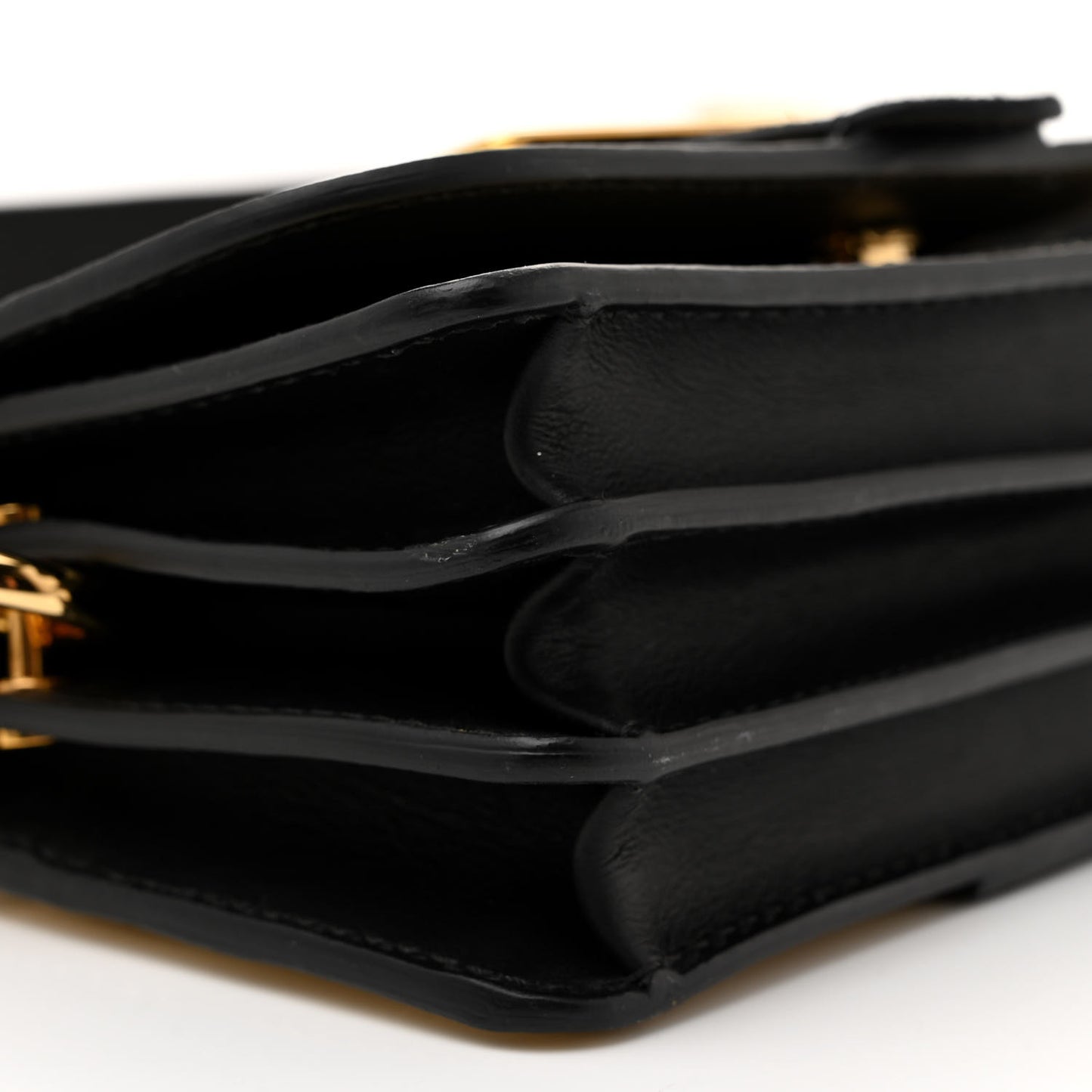 Metallic Calfskin Small Madison Buckle Bag Gold