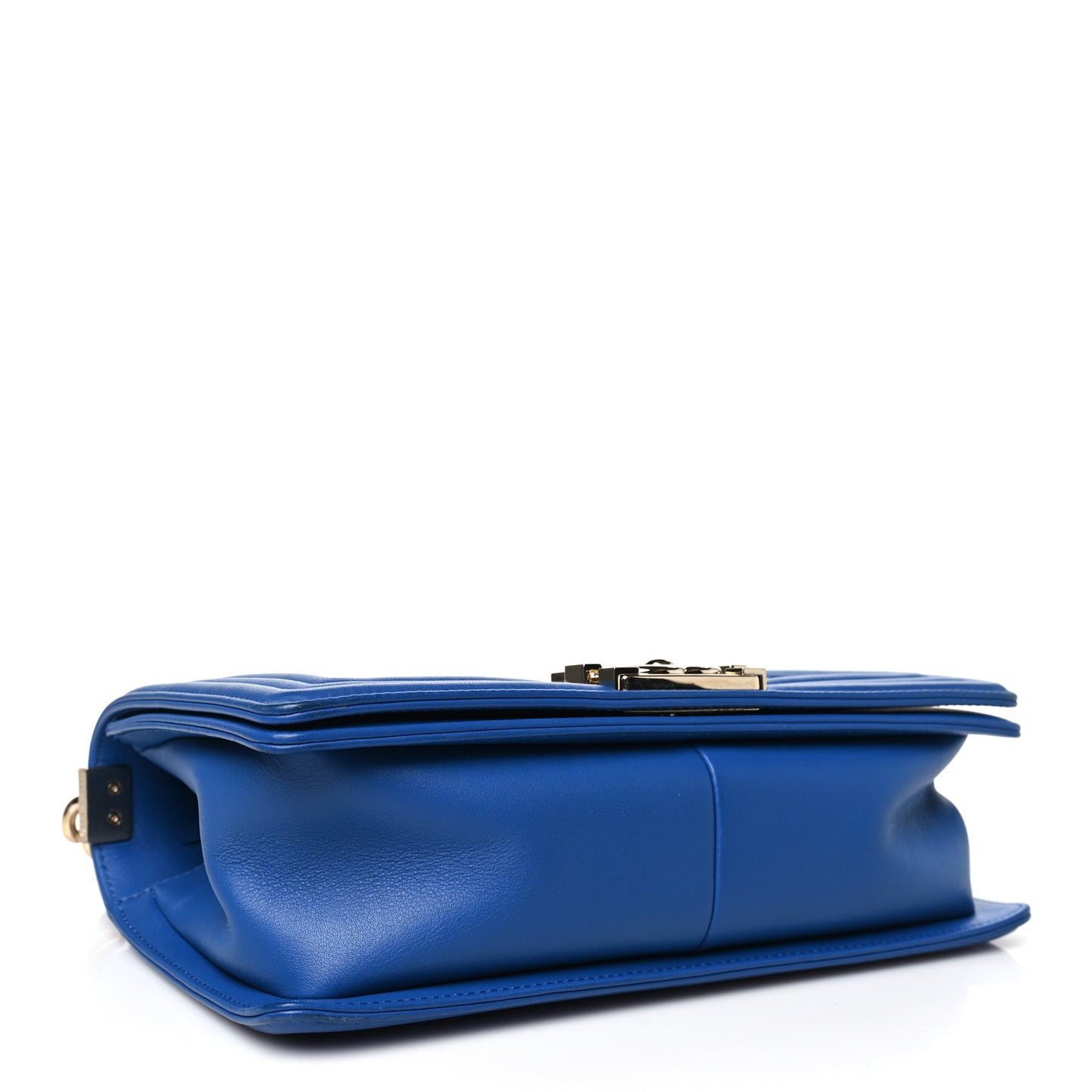 Calfskin Quilted Medium Boy Flap Blue