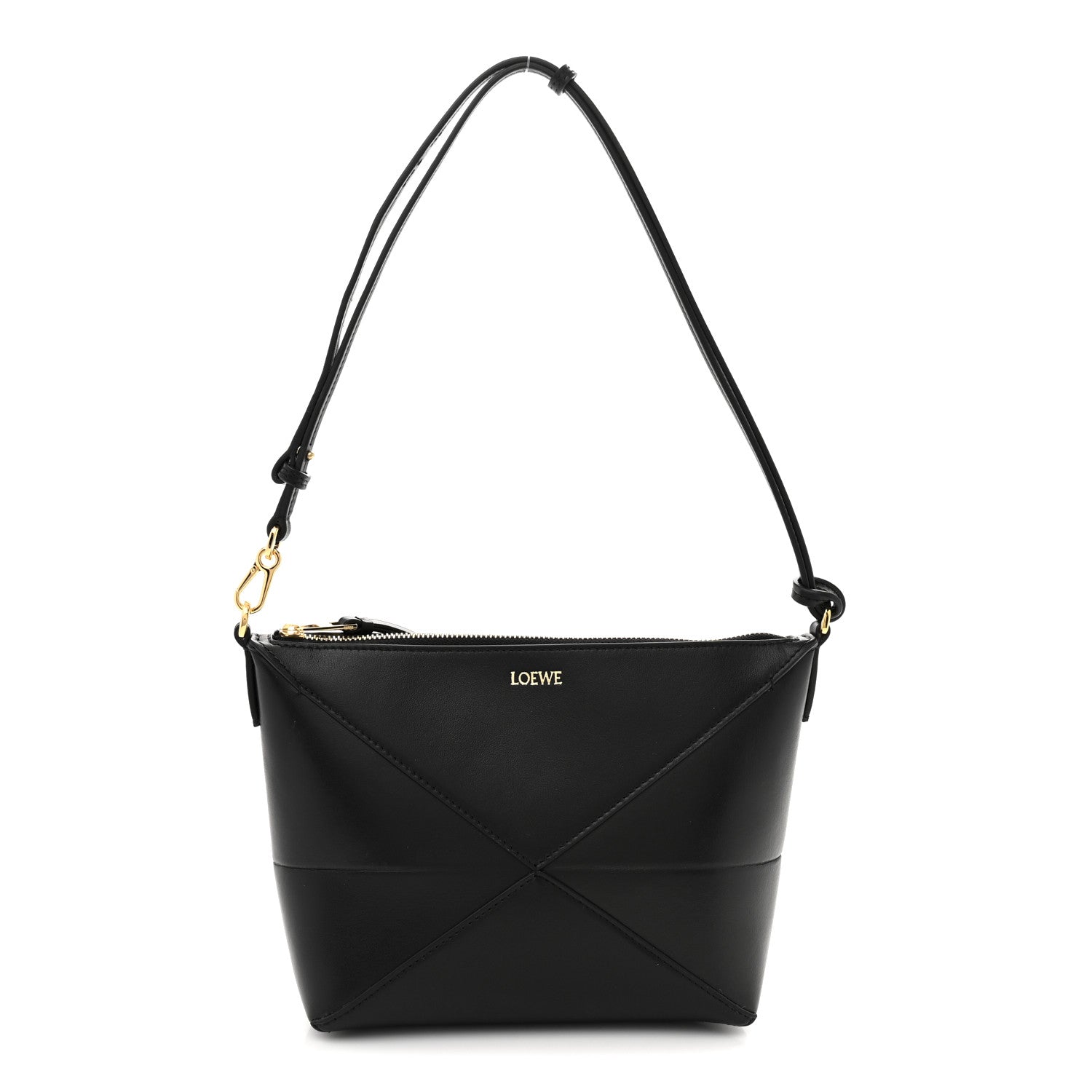 Loewe Shiny Calfskin Puzzle Fold Pouch Black 1 of 10