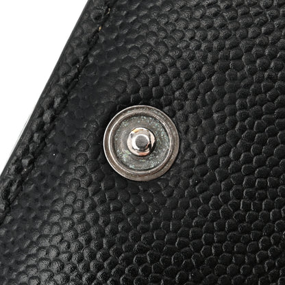 Saint Laurent Grain De Poudre Matelasse Chevron Monogram Zipped Card Case Black 9 of 12