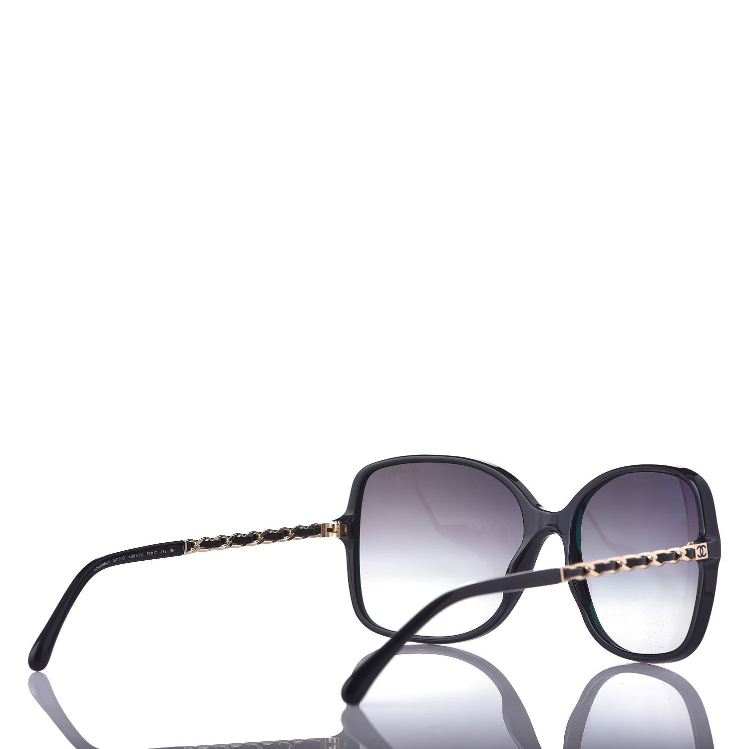 Chanel Lambskin Square Chain Sunglasses 5210-Q Black 4 of 9