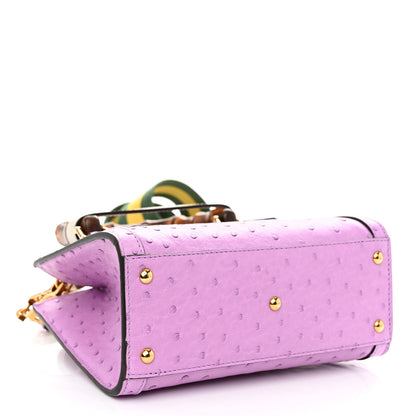 Gucci Ostrich Web Mini Diana Tote Bag Purple 4 of 11