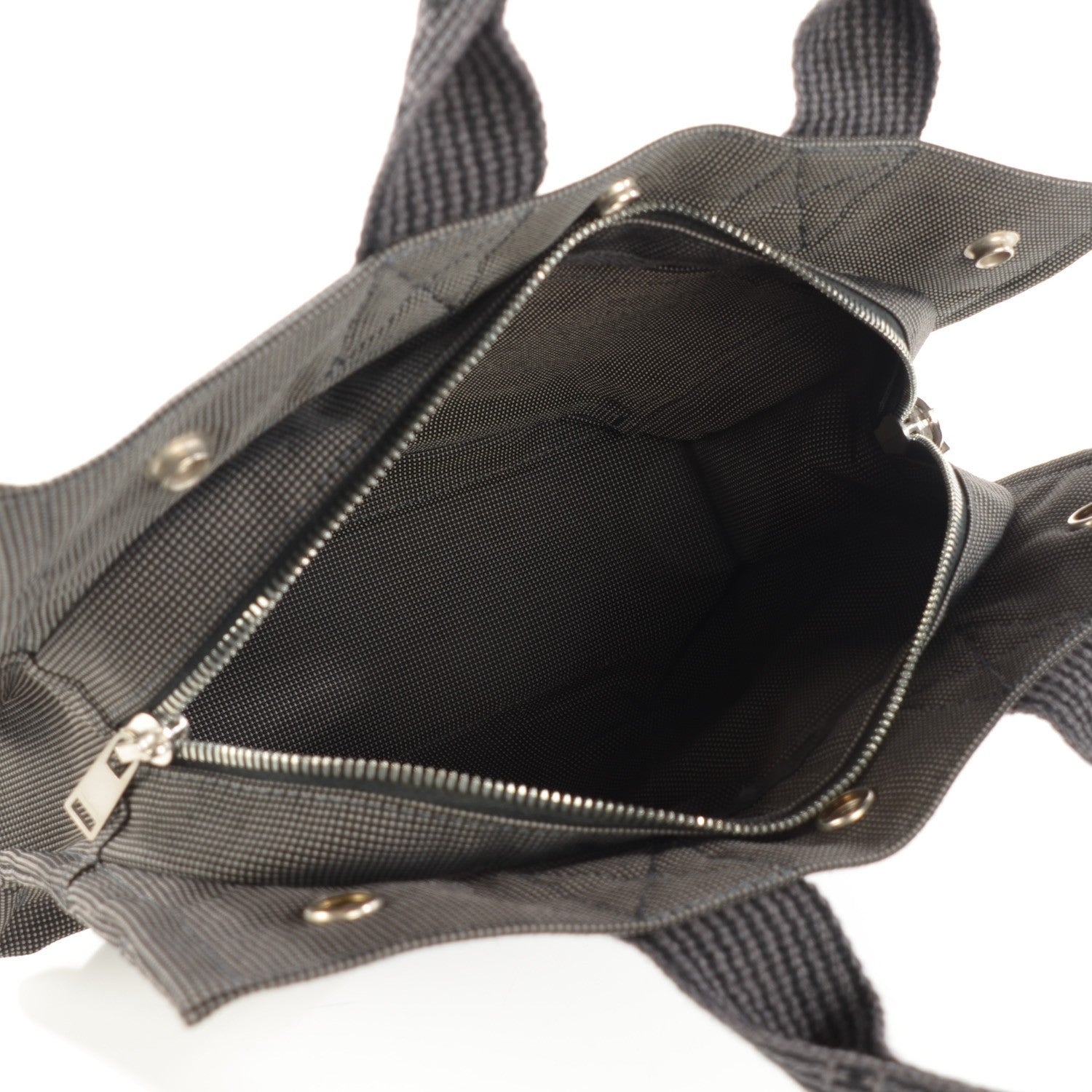 Hermes Canvas Herline PM Tote Grey 3 of 11