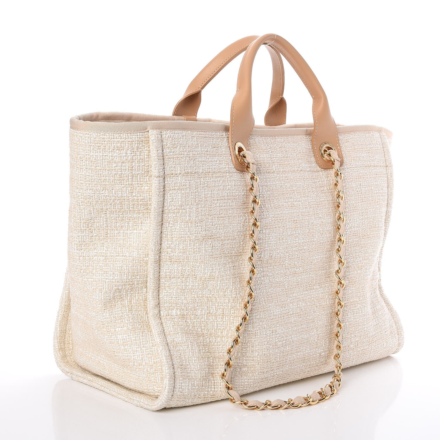 Chanel Canvas Large Deauville Tote Light Beige 4 of 8