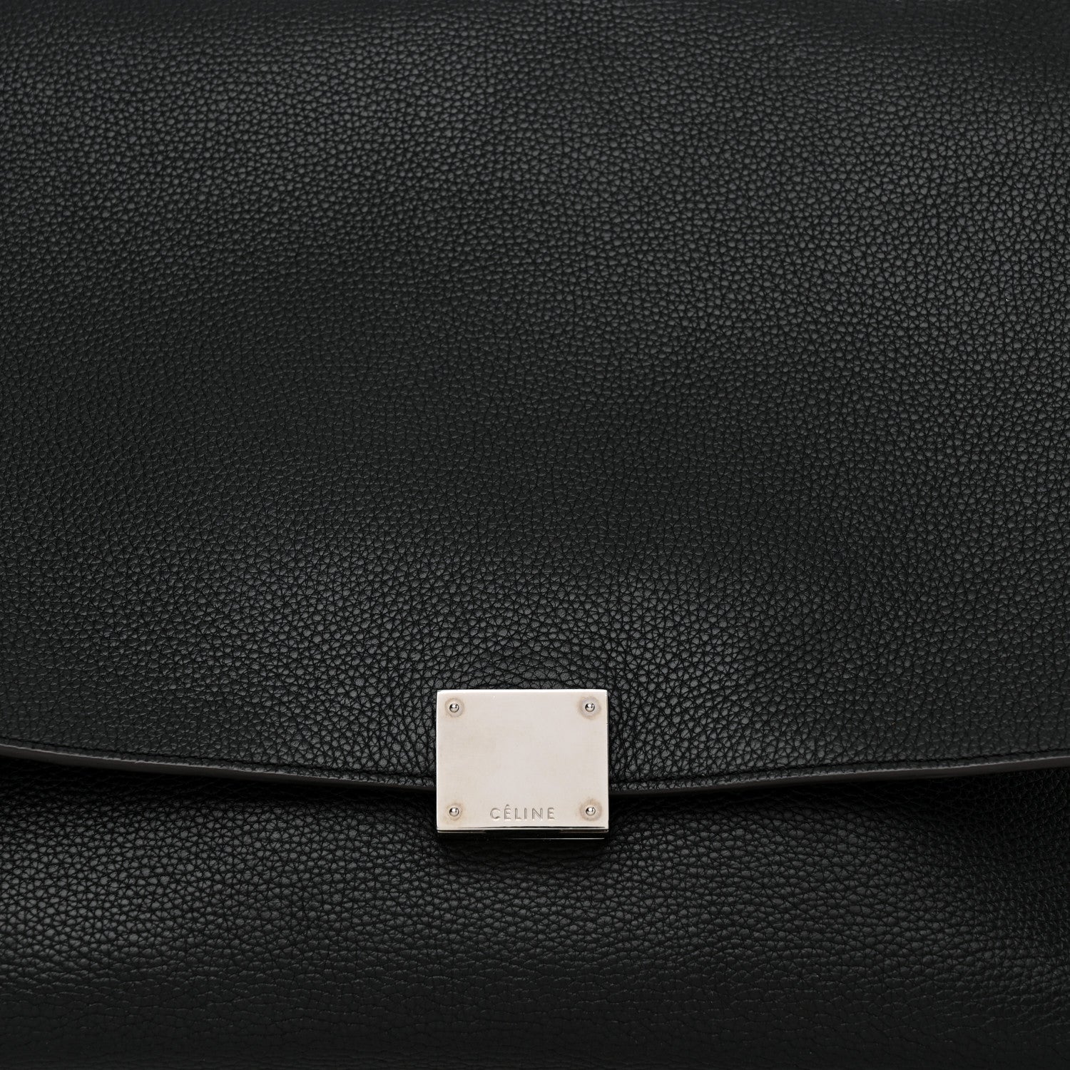 Celine Drummed Calfskin Suede Large Trapeze Black 7 of 12