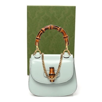 Gucci Boarded Dyana Lux Nano Bamboo 1947 Top Handle Chain Bag Salvy Green 11 of 11