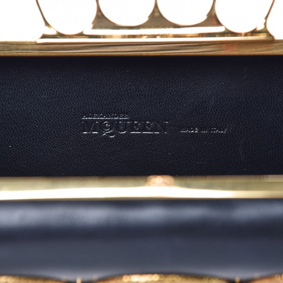 Alexander McQueen Nappa Chain Knuckle Box Clutch Black 6 of 16