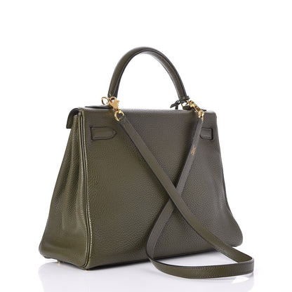 Hermes Togo Kelly Retourne 32 Vert Olive 3 of 31