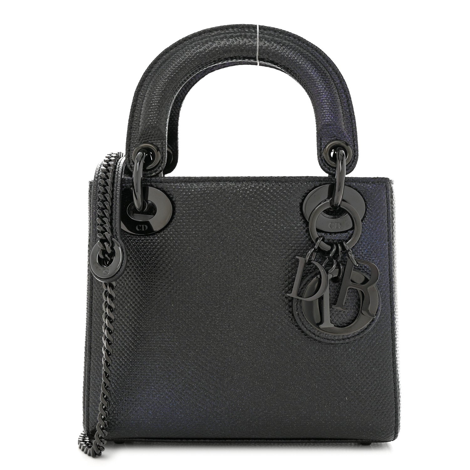 Christian Dior Metallic Karung Mini Lady Dior Black 1 of 10