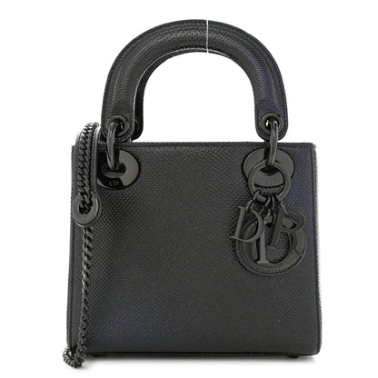 Christian Dior Metallic Karung Mini Lady Dior Black 1 of 10