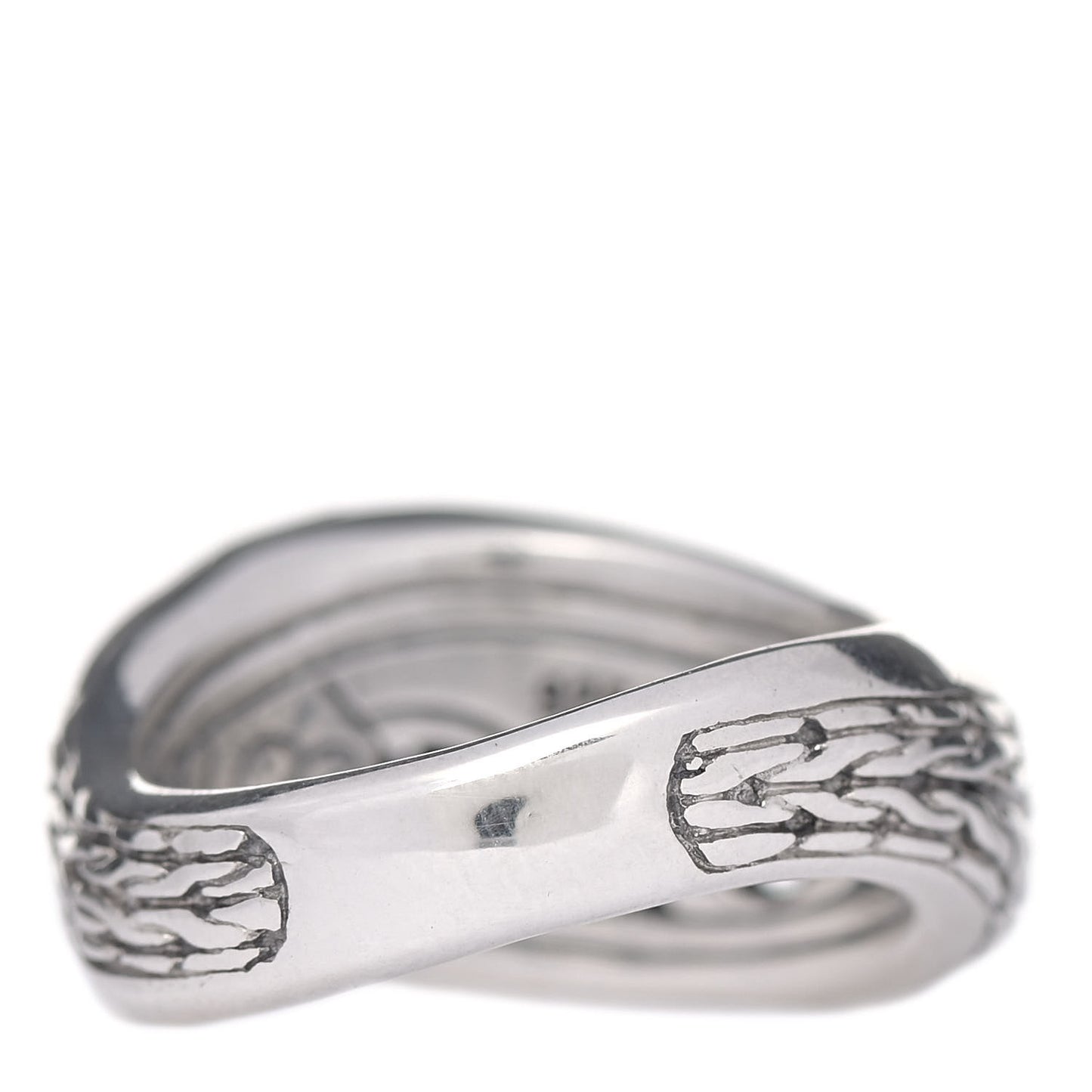 Sterling Silver Classic Chain Crossover Ring 54 7