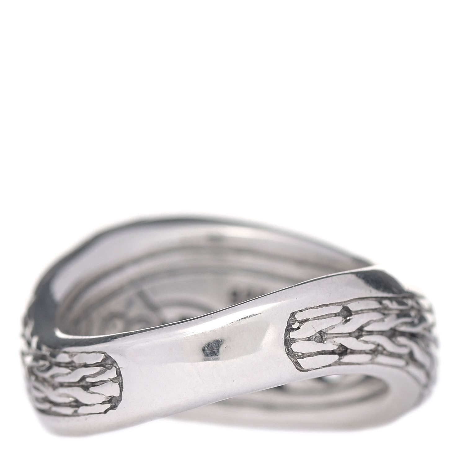John Hardy Sterling Silver Classic Chain Crossover Ring 54 7 3 of 5