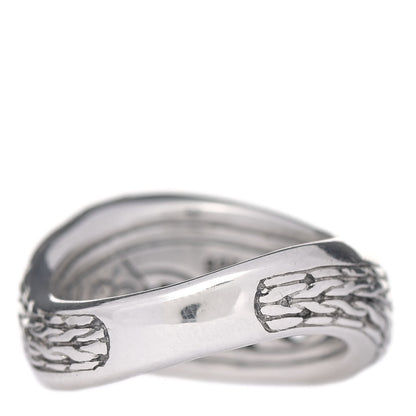 John Hardy Sterling Silver Classic Chain Crossover Ring 54 7 3 of 5