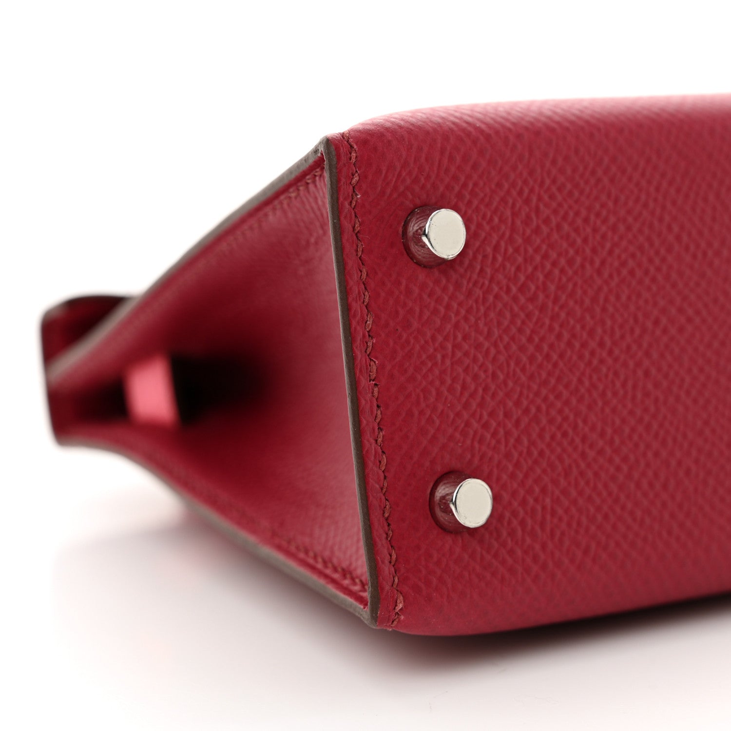Hermes Epsom Tri-Color Mini Kelly Sellier 20 Rubis Rose Azalee Rouge H 9 of 11