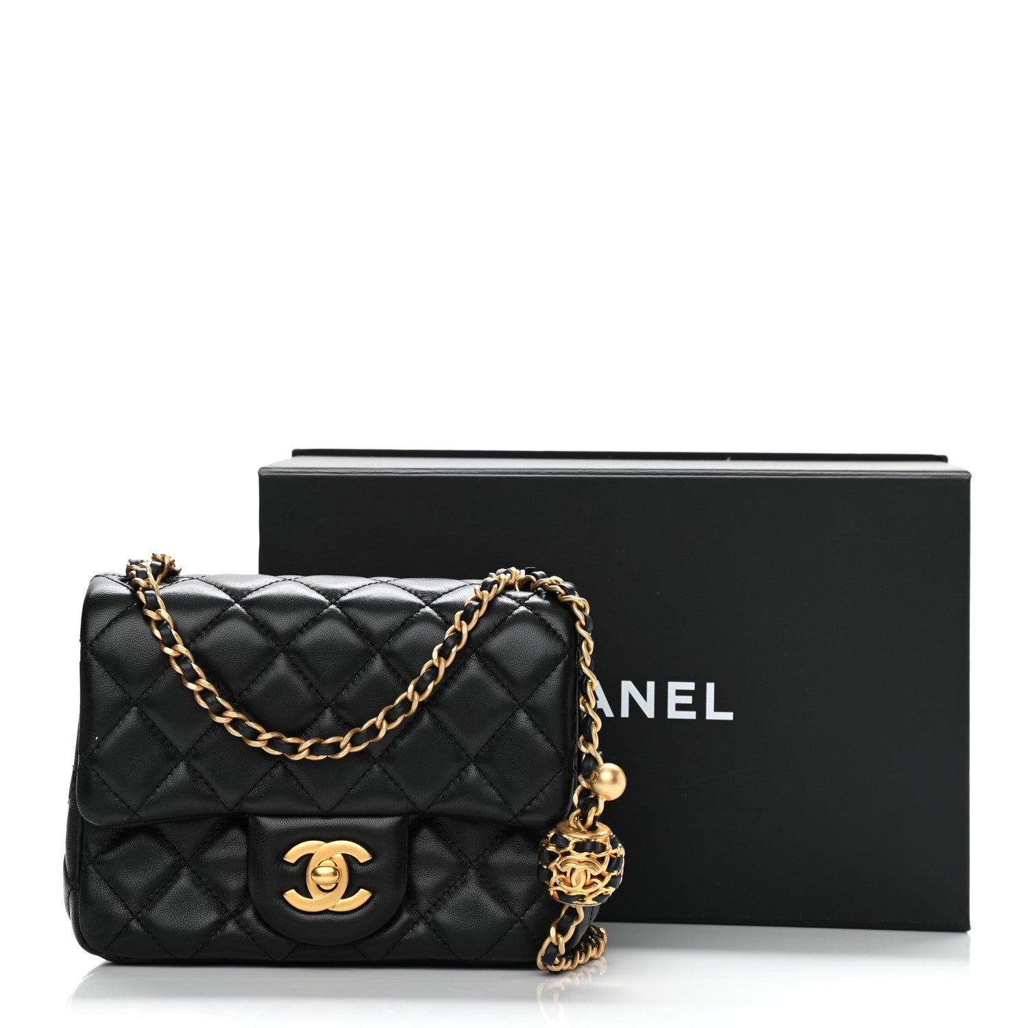 Chanel Lambskin Quilted Mini Pearl Crush Flap Black 11 of 11