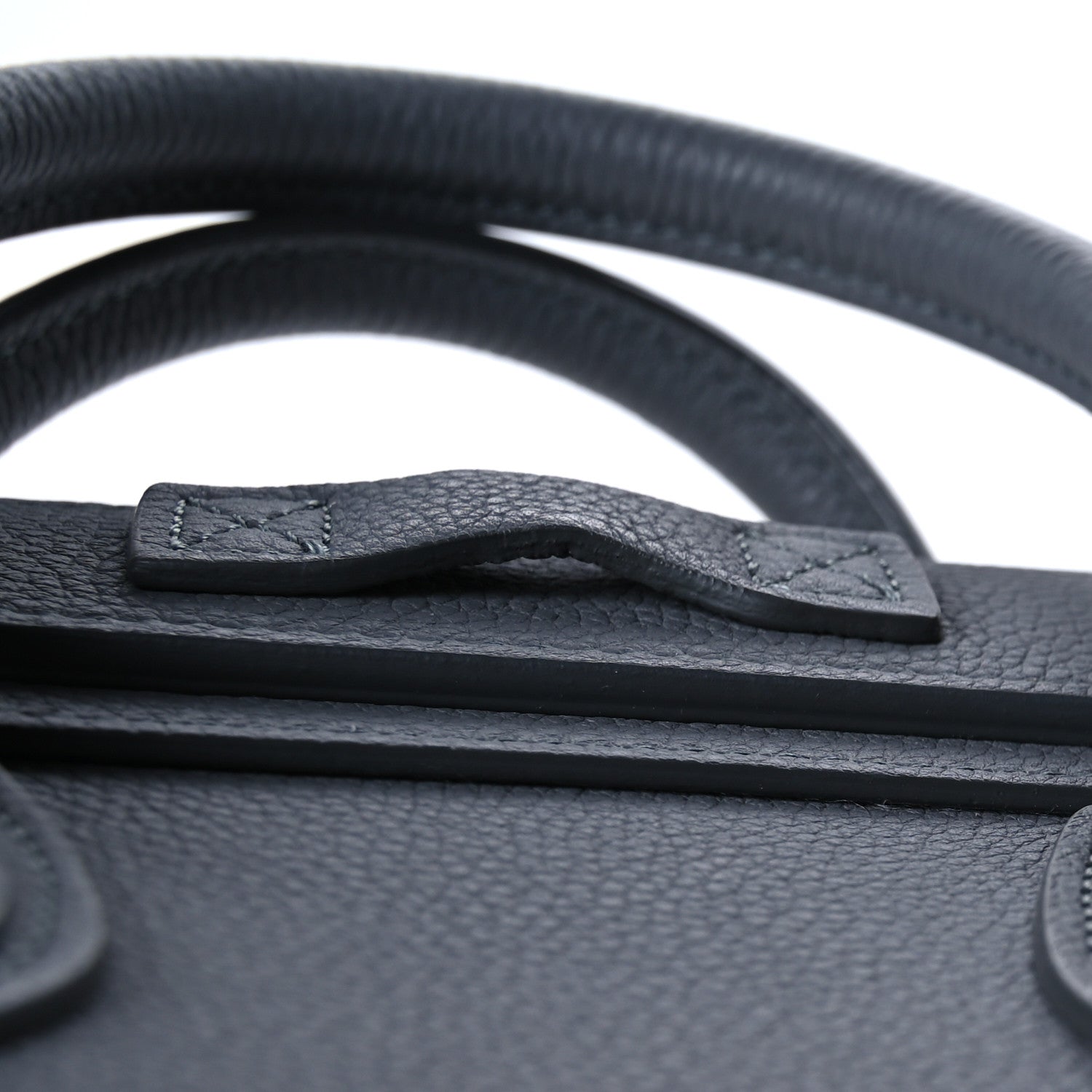 Celine Drummed Calfskin Nano Luggage Kohl 14 of 14