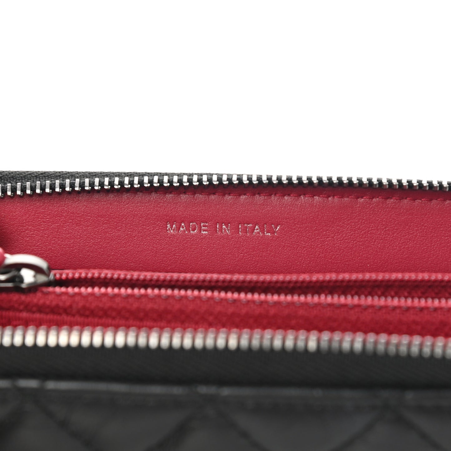 Aged Calfskin Quilted Small Gabrielle Zip Around Wallet Black