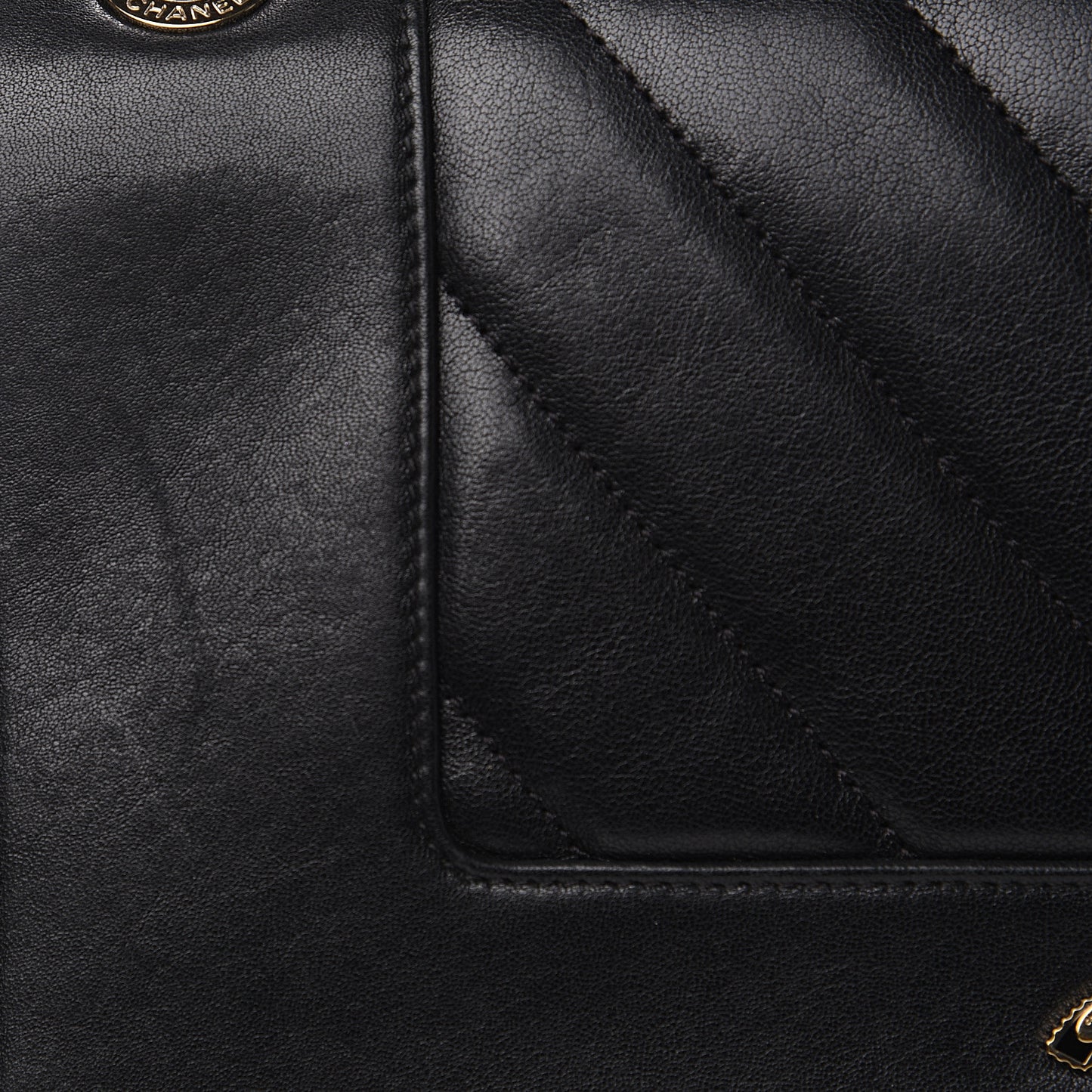 Sheepskin Chevron Quilted Vintage Mademoiselle Flap Black