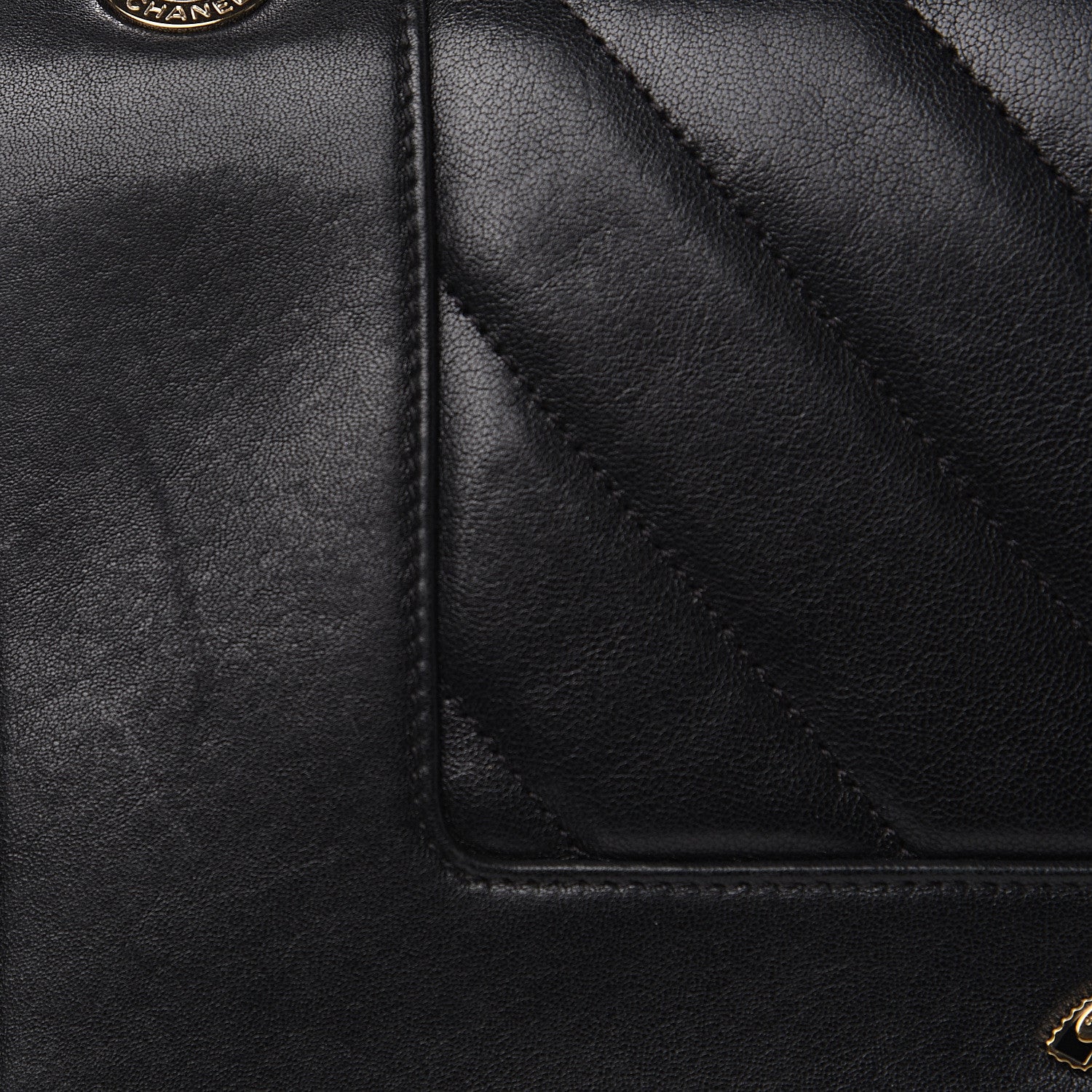 Chanel Sheepskin Chevron Quilted Vintage Mademoiselle Flap Black 11 of 15