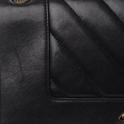 Chanel Sheepskin Chevron Quilted Vintage Mademoiselle Flap Black 11 of 15