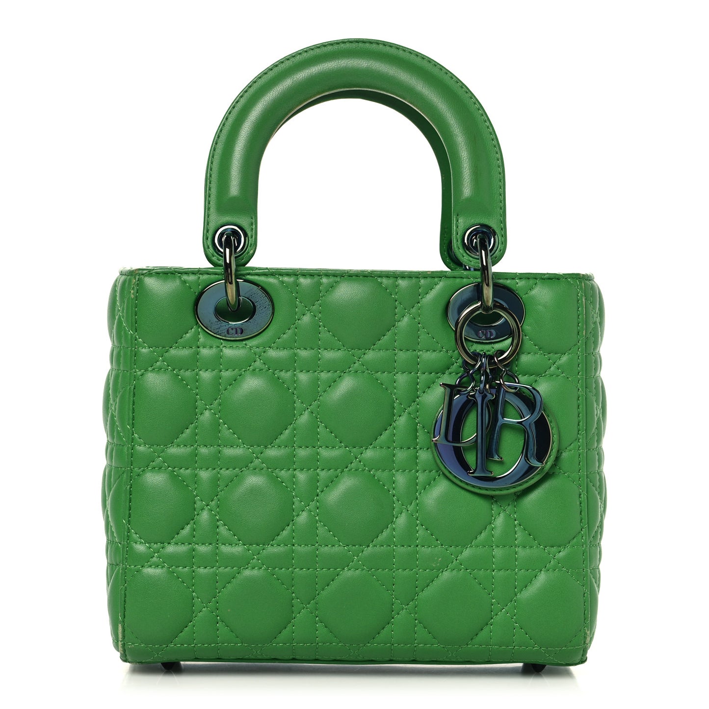 Lambskin Cannage Small Lady Dior Bright Green