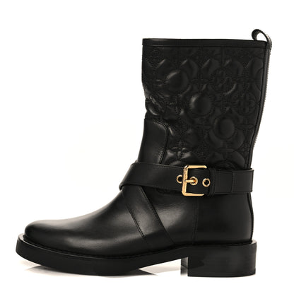 Louis Vuitton Calfskin Embossed Monogram Rebellion Half Boots 37.5 Black 1 of 8