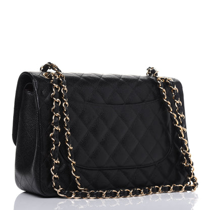 Chanel Caviar Quilted Jumbo Double Flap Black 2 of 9