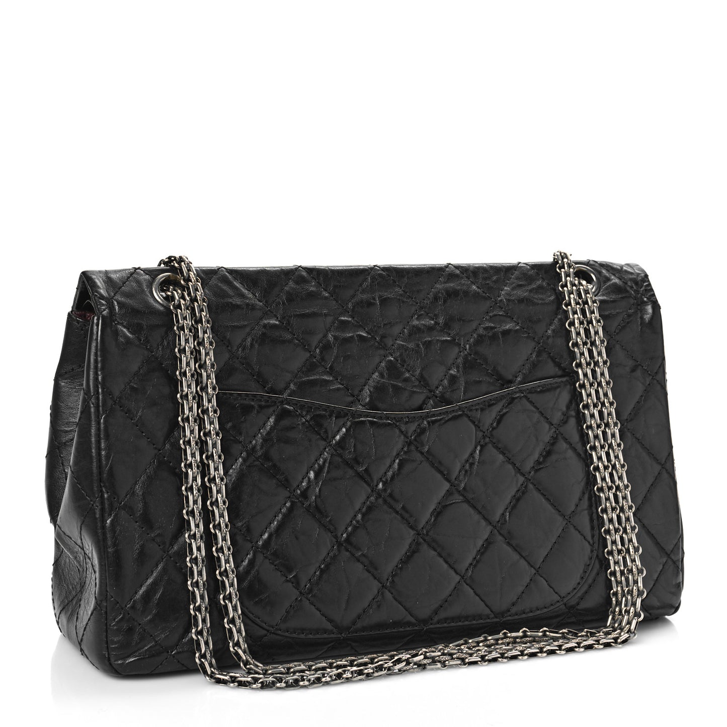 Aged Calfskin Quilted 2.55 Reissue 227 Flap Black