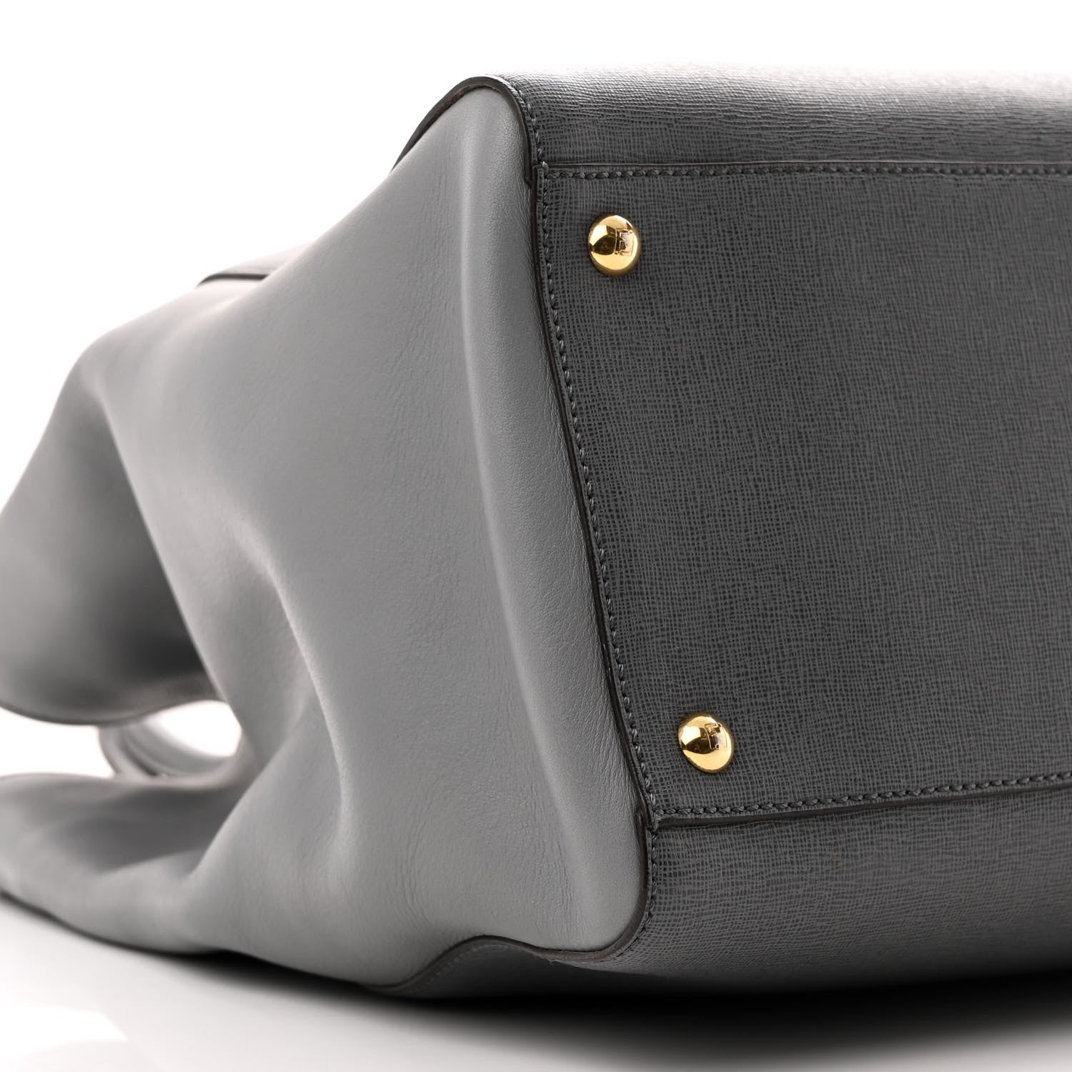 Fendi Vitello Large 2Jours Tote Grigio Grigio Chiaro 9 of 11