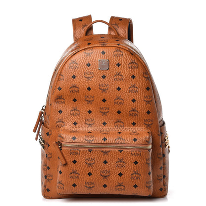 MCM Visetos Medium Side Studs Stark Backpack Cognac 1 of 12