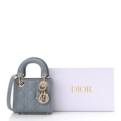 Christian Dior Lambskin Cannage Micro Lady Dior Cloud Blue 11 of 11