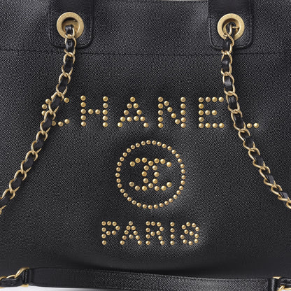 Chanel Caviar Small Studded Deauville Tote Black 10 of 10