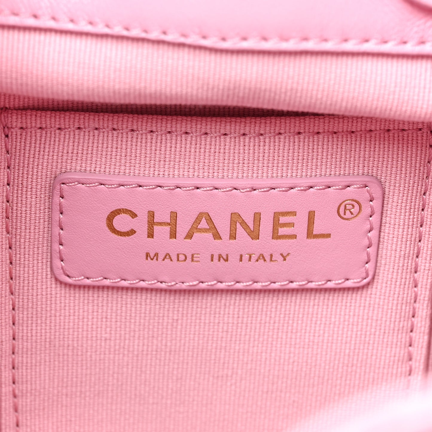 Lambskin Quilted Drawstring Backpack Pink