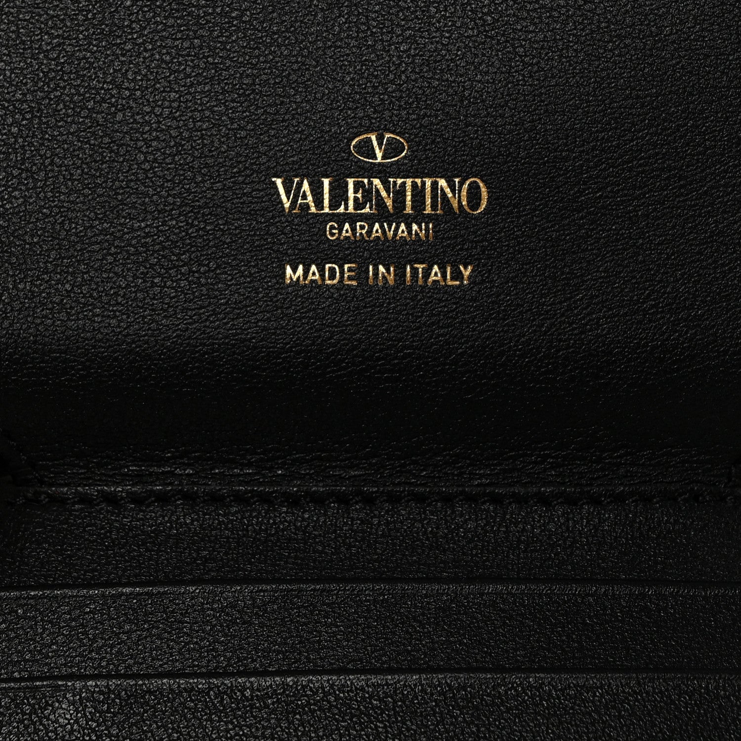 Valentino Garavani Vitello Rockstud Compact Zip Around Wallet Black 6 of 7