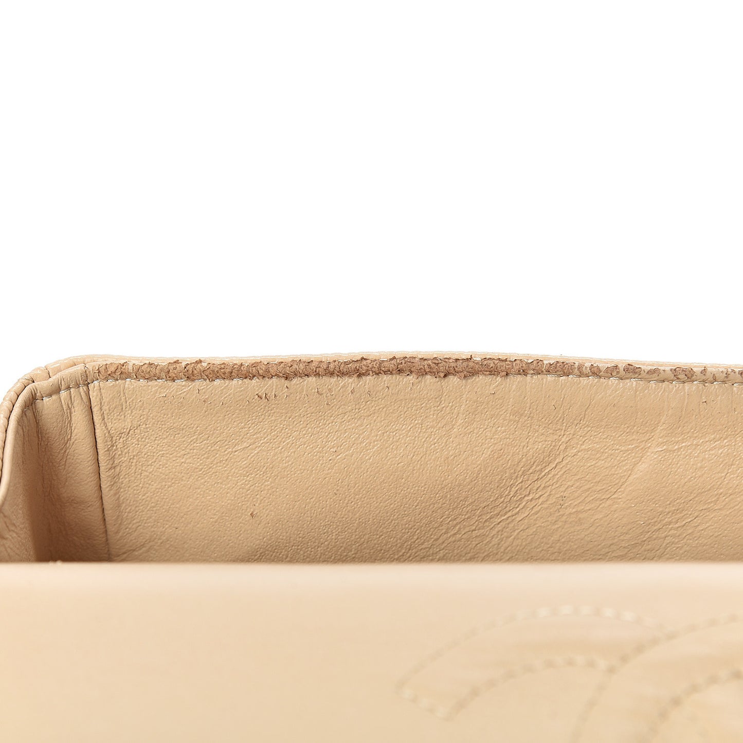 Caviar Quilted Medium Double Flap Beige