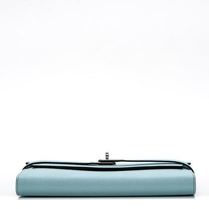 Hermes Epsom Kelly Longue Wallet Bleu Zephyr 12 of 16