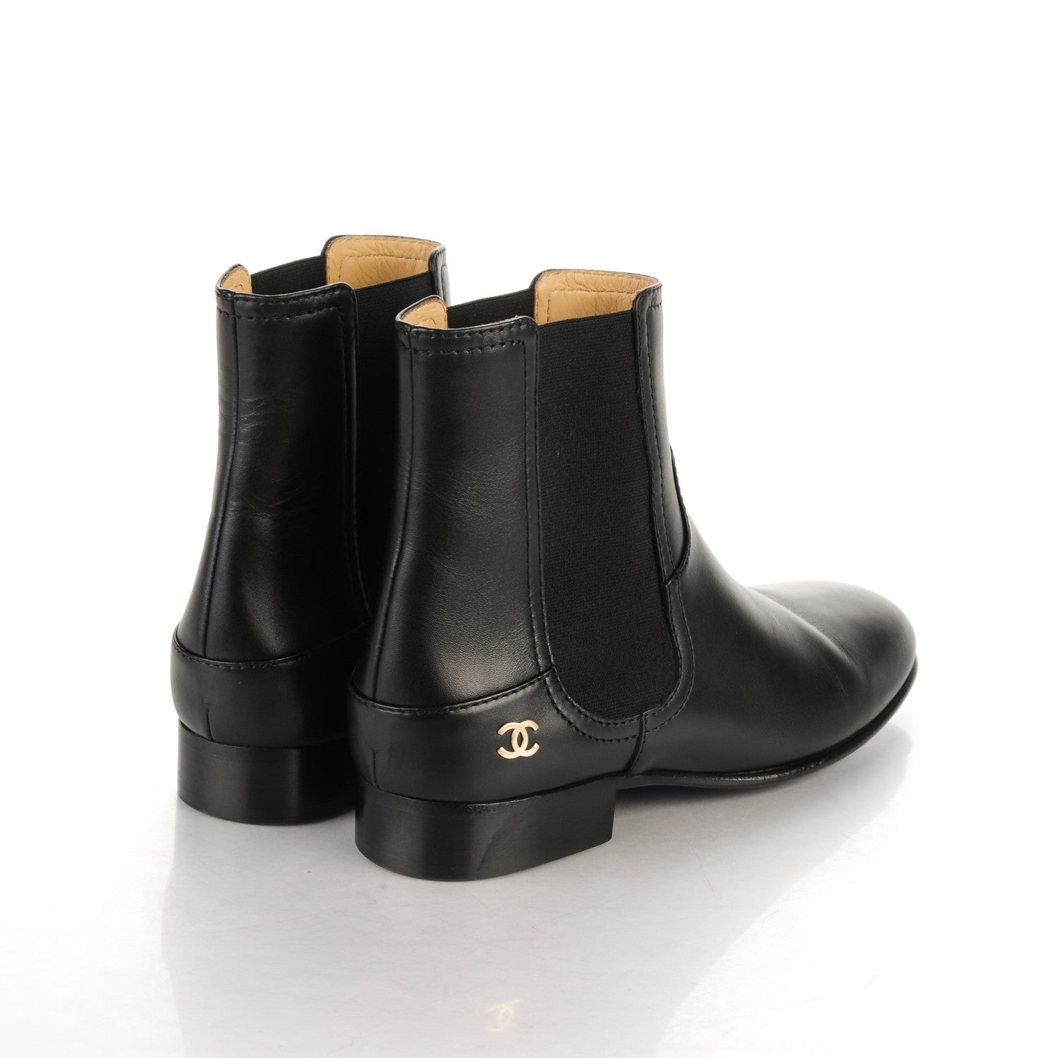 Chanel Calfskin Elastic Short Boots 38 Black 4 of 8