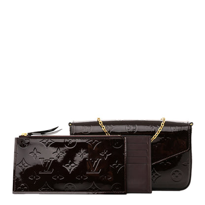 Louis Vuitton Vernis Pochette Felicie Chain Wallet Amarante 1 of 18