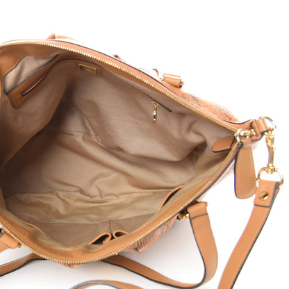 MCM Visetos Medium Essentials Shopper Tote Cognac 5 of 12