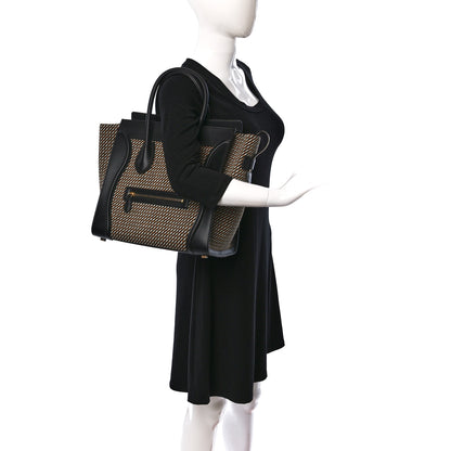 Celine Twill Smooth Calfskin Mini Luggage Dune Black 2 of 8