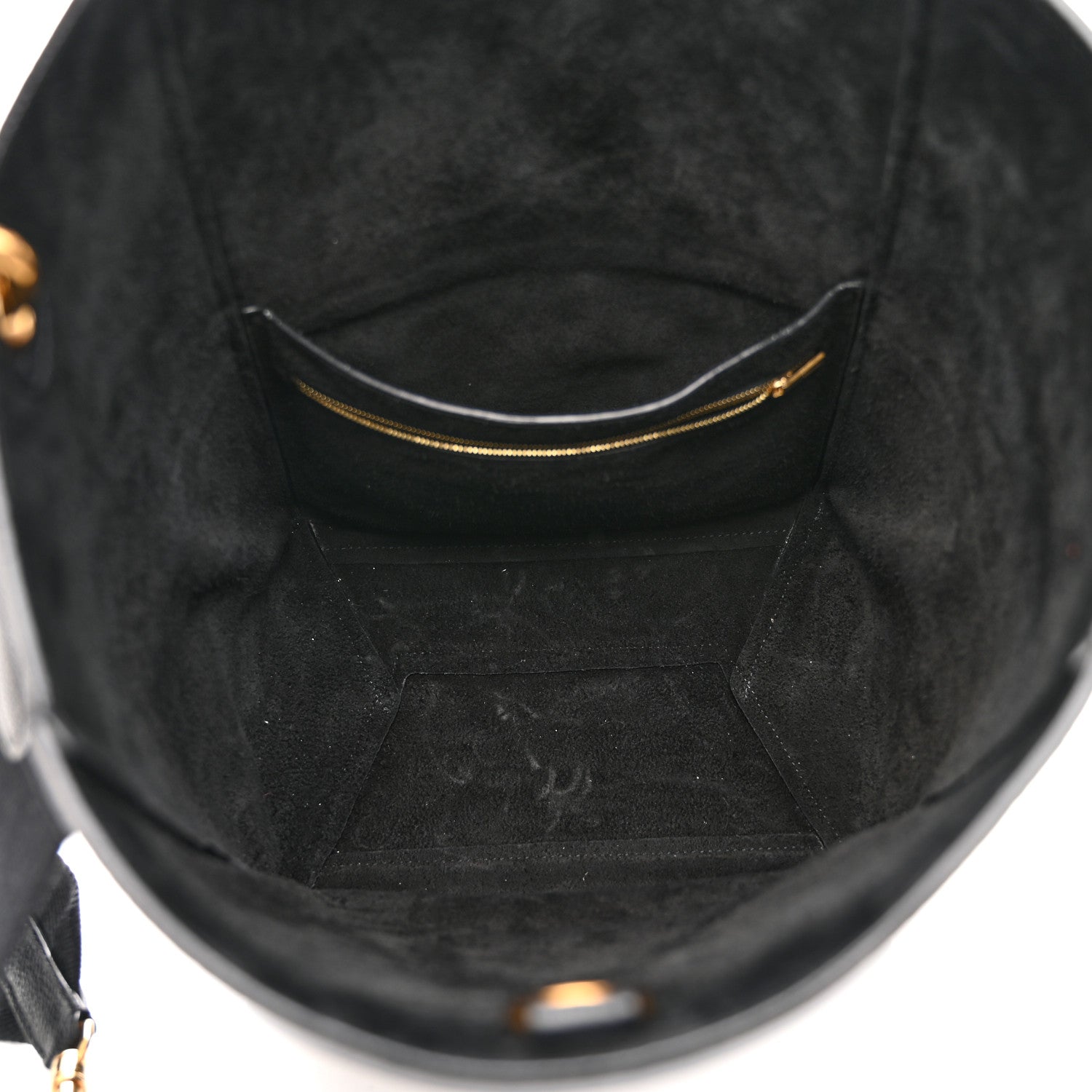 Celine Soft Grained Calfskin Sangle Bucket Bag Black 5 of 13