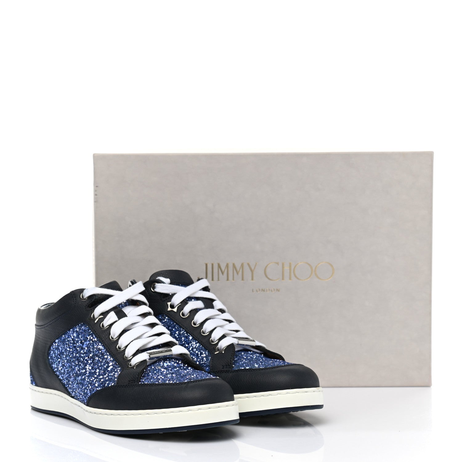 Jimmy Choo Glitter Miami Sneakers 36.5 Blue 10 of 10
