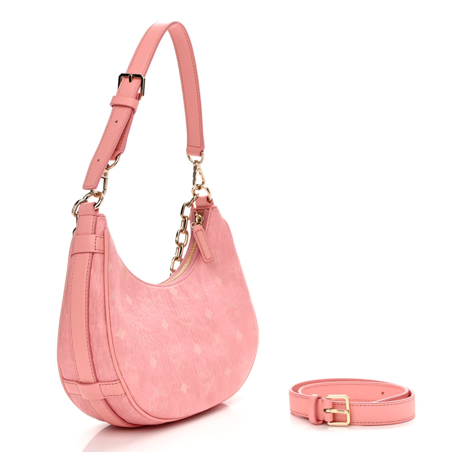 MCM Visetos Small Aren Hobo Blossom Pink 3 of 9