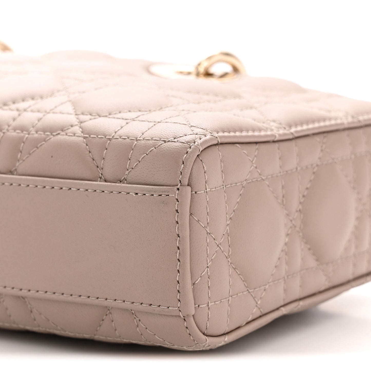 Lambskin Cannage Medium Lady D-Joy Warm Taupe